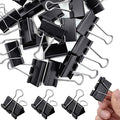 40 Pack Medium Binder Clips, 32mm 1-1/4 Inch Paper Binder Clips Clamps by JIURUN