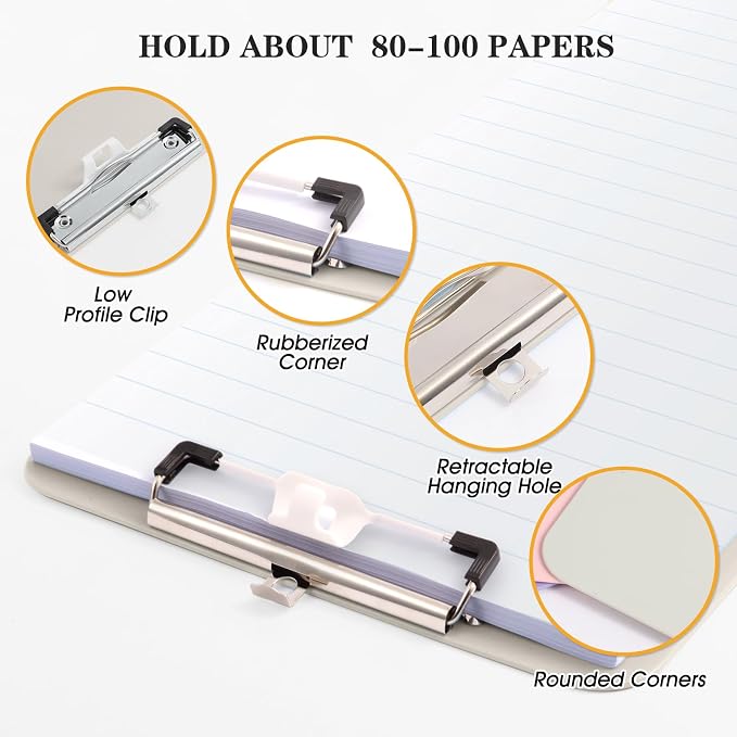 2 PCS Plastic Clipboard with Pen Holder, Standard A4 Letter Size, Nursing Clip - Image 5