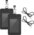2 Pack PU Leather ID Badge Holder, Life-Mate ID Badge Holder by Life-Mate