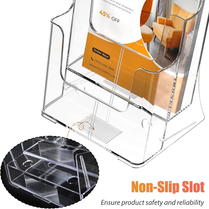 FUCDTEFC Acrylic Brochure Holder 8.5x11 & 4 x9 Inches, Pamphlet Flyer Holder - Image 5