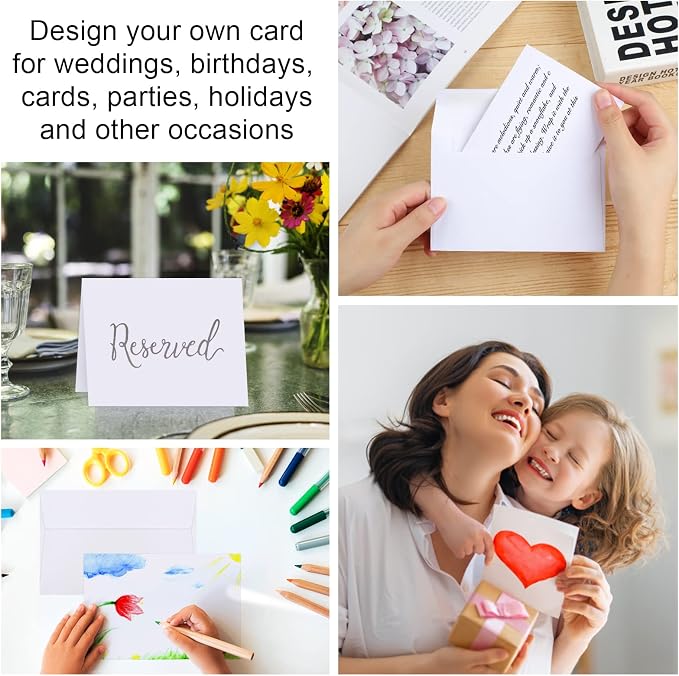 Blank Cards and Envelopes 4x6, 30 Pack White Invitation Cardstock - Image 7