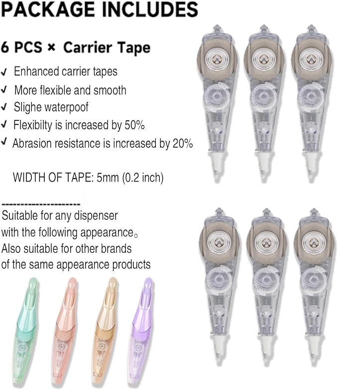 Refills for White Correction Tape, Carrier Tape for the Rectractble Series - Image 2
