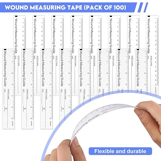 100 Pcs Wound Ruler 6 Inch Wound Measuring Tape Paper Guide Ruler Double Sided - Image 3