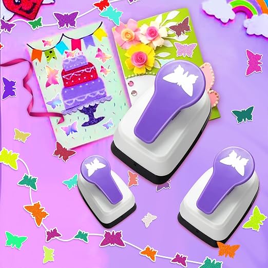 Butterfly Punch Set, 3/8 Inch, 5/8 Inch, 1 Inch Butterfly Hole Puncher Set - Image 2