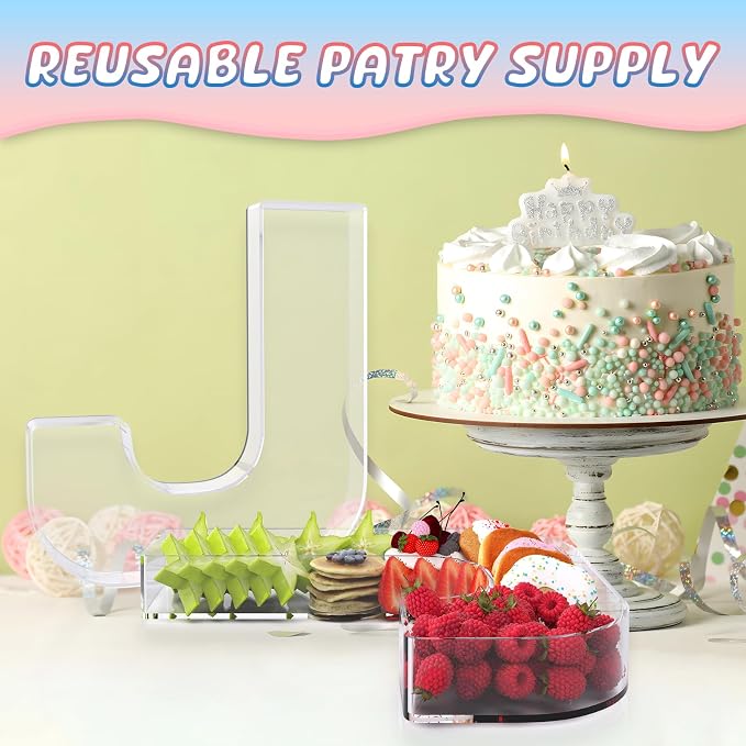 13.8" Extra Large Acrylic Letter Charcuterie Board Box, Reusable Fillable - Image 5