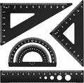 Honagu Triangular Ruler Set, 4 Pieces Aluminum Alloy Ruler, Metal Drafting Ruler by Enjoylearning--Honagu