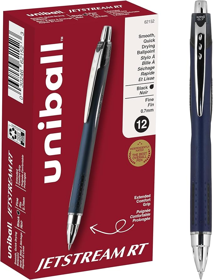 uniball Jetstream RT Ballpoint Pens, Fine Point, 12 Pack by uni-ball