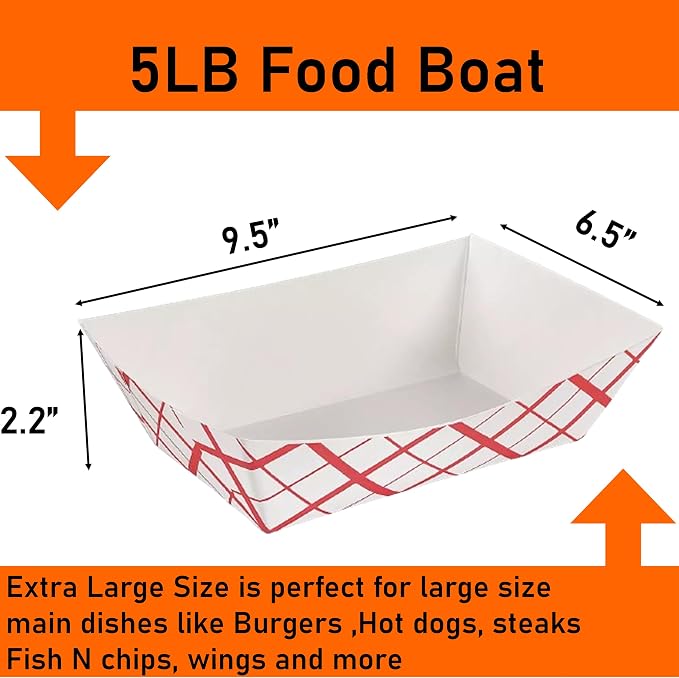 Paper Food Trays, Disposable, Recyclable Serving Boats.for Condiments, Snacks & - Image 2