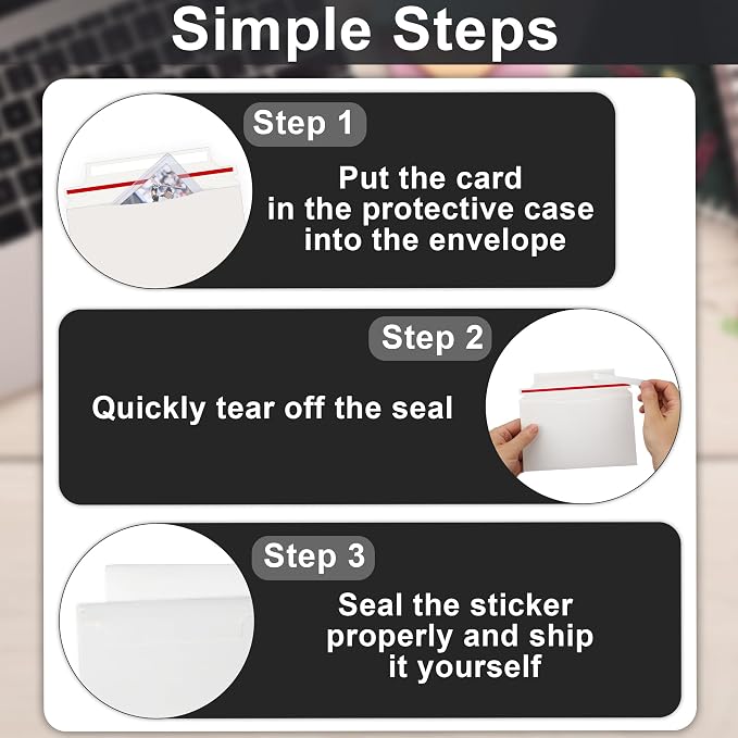 200 Pack Trading Card Envelopes, 7 x 4.35 Inches Self-Adhesive Card Mailers - Image 4