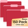 SUNEE File Folders, 150 Pack Manilla Folders 8.5 x 11, Colored File Folders by SUNEE