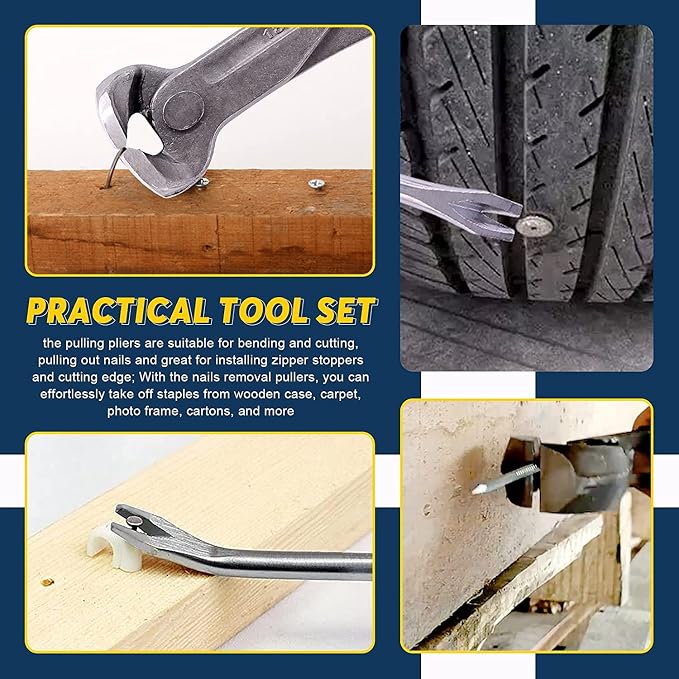 Swpeet 4Pcs Tack Puller Staple Remover Tool Set, Upholstery and Construction U - Image 7