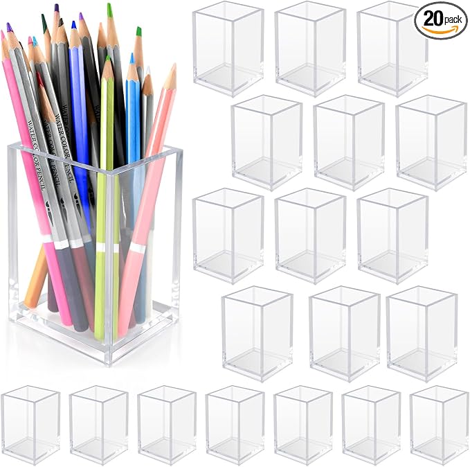 20 Pack Clear Acrylic Pen Holders by Wltotuay