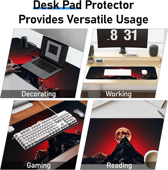 Gaming Mouse Pad, Large Desk Mat, Non-Slip Rubber Bottom, Stitched Edge Mouse - Image 7