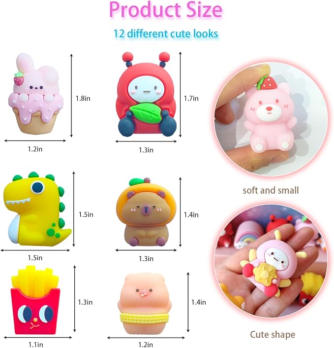 12 pcs Fun Pencil Sharpener for Kids Cute Pencil Sharpener Bulk Kawaii Manual - Image 2