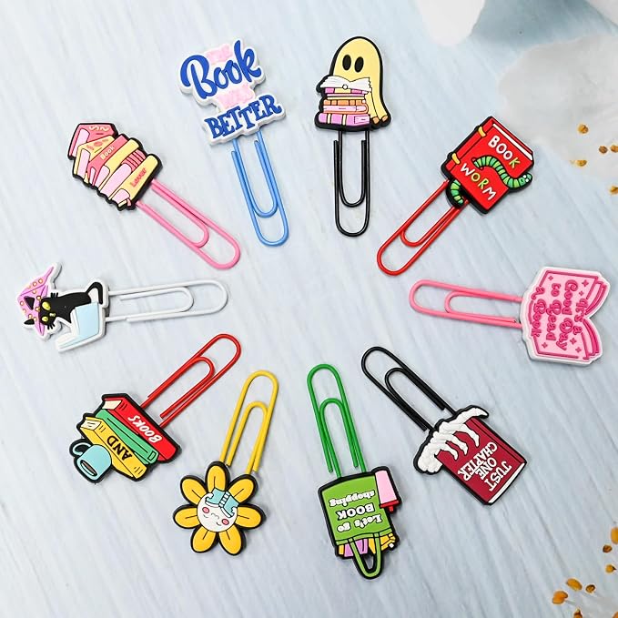 30 PCS Bookish Paper Clips Metal Paperclip Large Size Paper Clip Cute Bookmark - Image 5