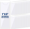 Outus 200 Pack 1.2 x 3.35 Inch Self Adhesive Label Pockets Bulk Plastic Labels by Outus