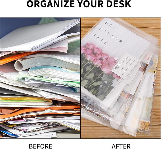 EOOUT 30pcs Plastic Envelopes, Document Folders Letter Size A4 Size File - Image 4