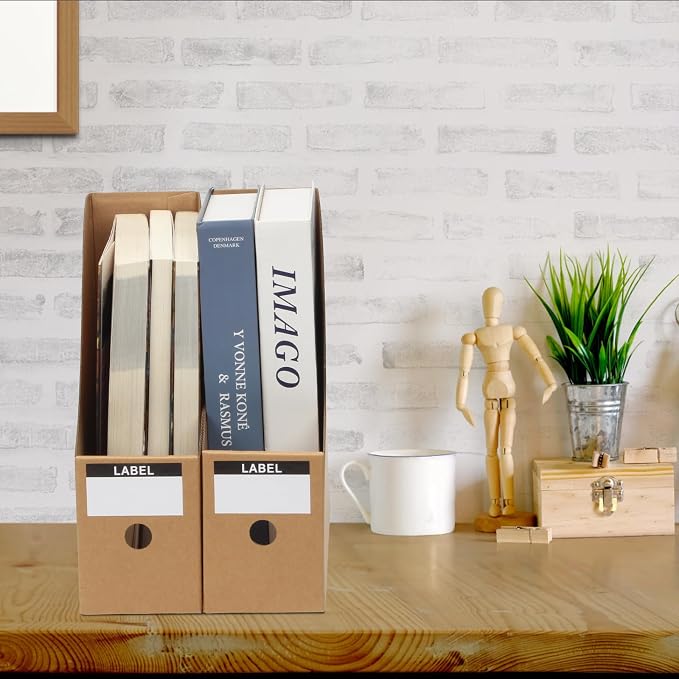 36 Pcs Cardboard Magazine File Holders, Bulk Kraft Paper Magazine Book Bin Box - Image 2