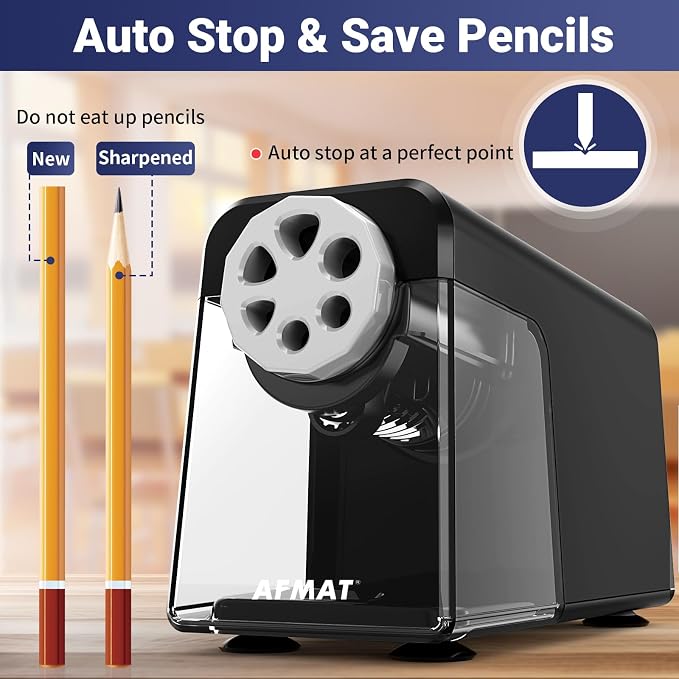 AFMAT 6-Hole Electric Pencil Sharpener - Image 5