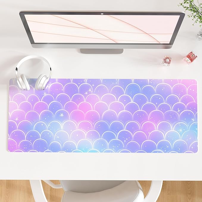 QiyI Multifunctional Office Desk Pad, Water-Resistant PU Leather Mouse Pad by QIYI