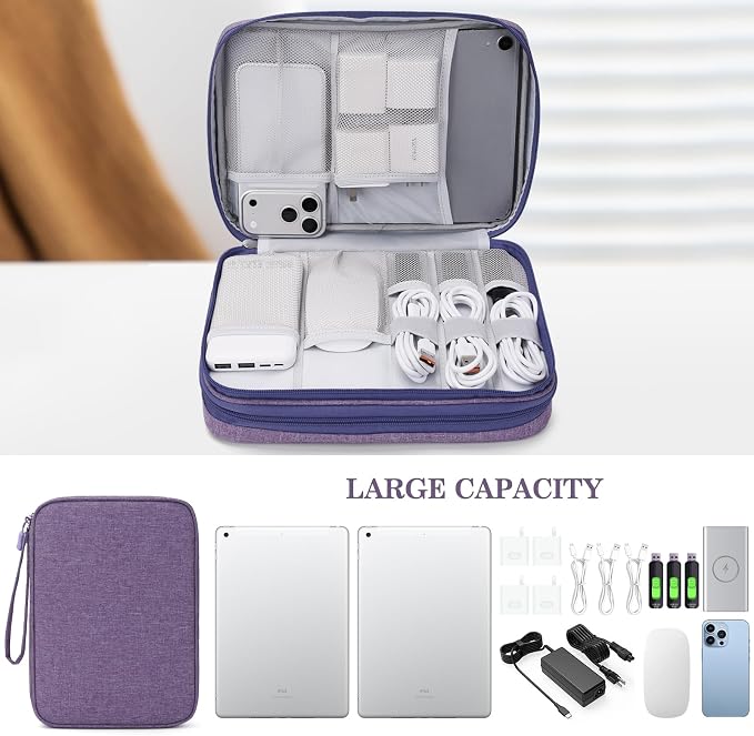 FYY Electronic Organizer, Extra Large Travel Cable Organizer Bag Pouch Portable - Image 6