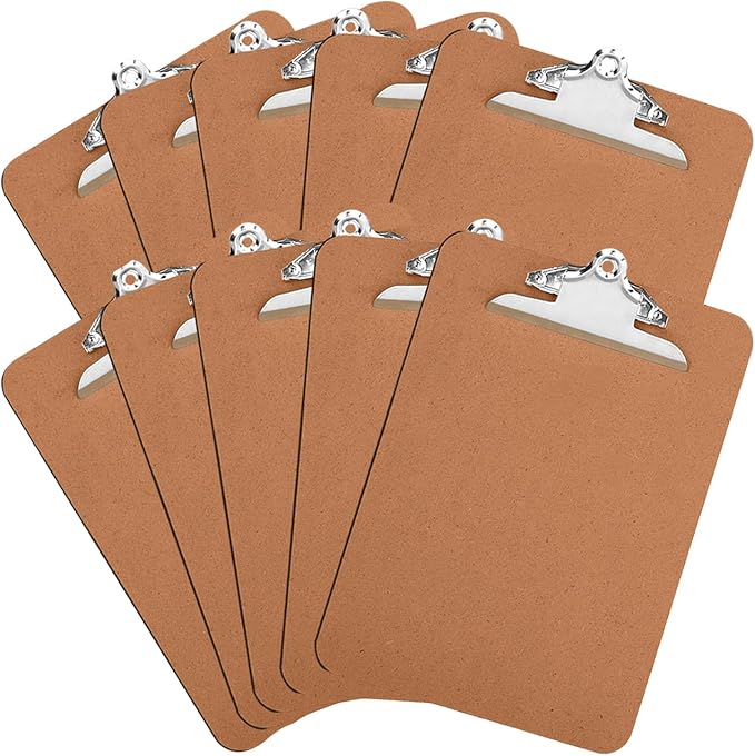 HERKKA 10 Pack Hardboard Office Clipboards by HERKKA