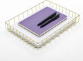 Elegant Gold Wire Desk Tray Organizer by Home
