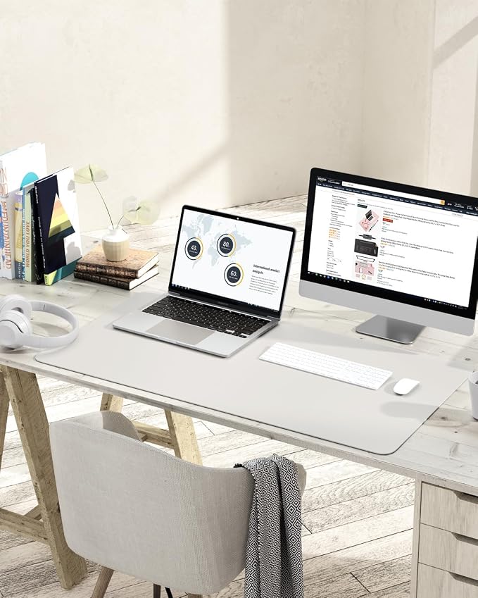 YSAGi Non-Slip Leather Desk Pad L Size, Waterproof Laptop Computer Desk - Image 2