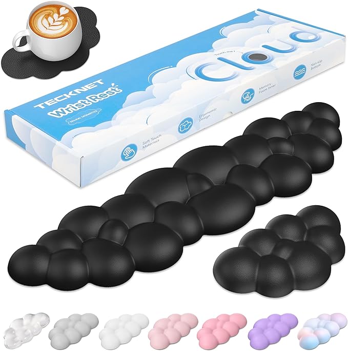 TECKNET Cloud Keyboard Wrist Rest Set, Cloud Wrist Rest by Tecknet