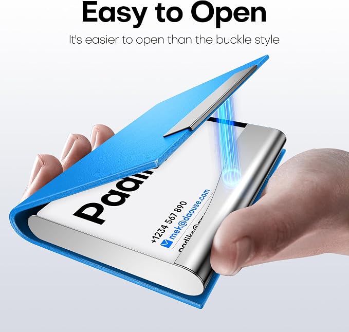 Padike Business Card Holder, Business Card Case Professional PU Leather & - Image 4