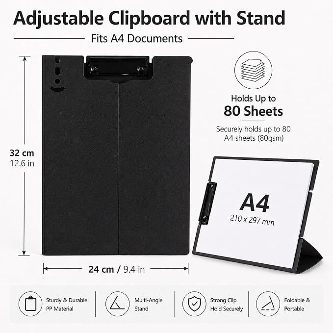 Free Standing Clipboard Foldable and Desktop Document Stand - Image 2
