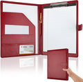 Professional Padfolio with Clipboard, Faux Leather Portfolio Folder Binder by MOWPOG