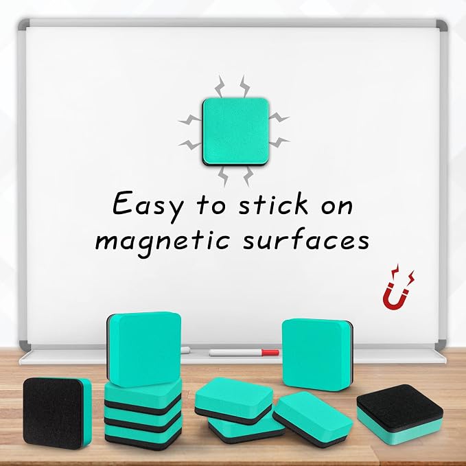 96 Pack Cube Dry Erase Erasers, Mini Magnetic Whiteboard Dry Erasers Chalkboard - Image 3
