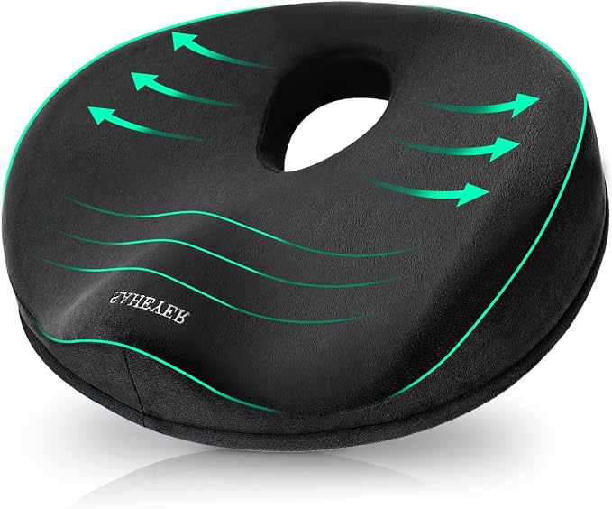 SAHEYER Donut Pillow for Tailbone Pain, Memory Foam Hemorrhoids Pillow for by SAHEYER