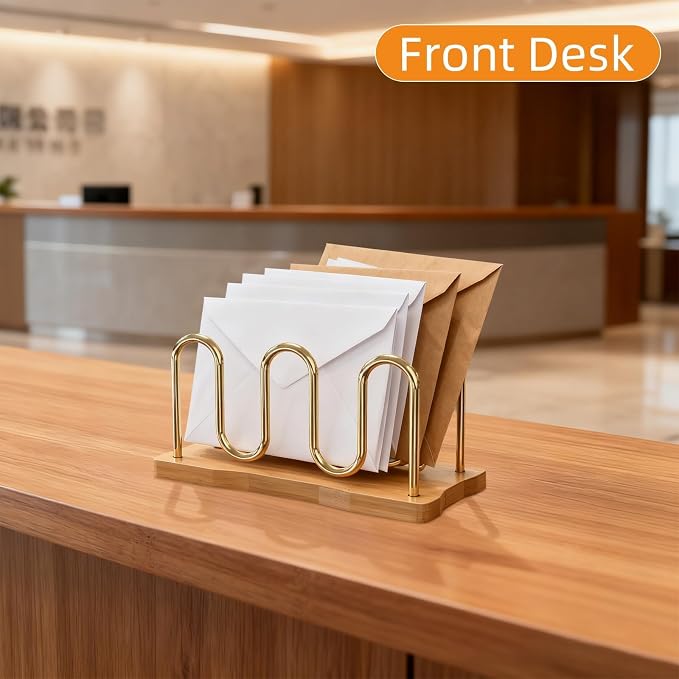 Mail Holder Organizer Countertop, Metal Mail Sorter - Image 6