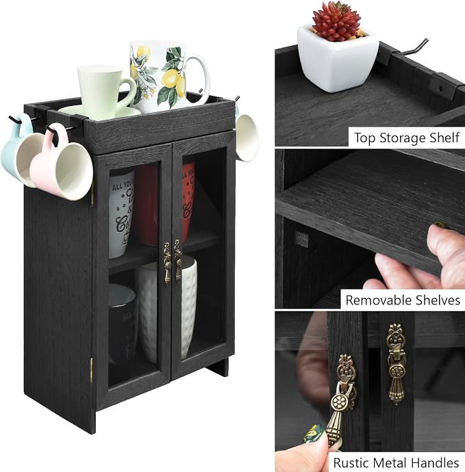 Ikee Design Small Wooden Countertop Storage Cabinet - Image 6