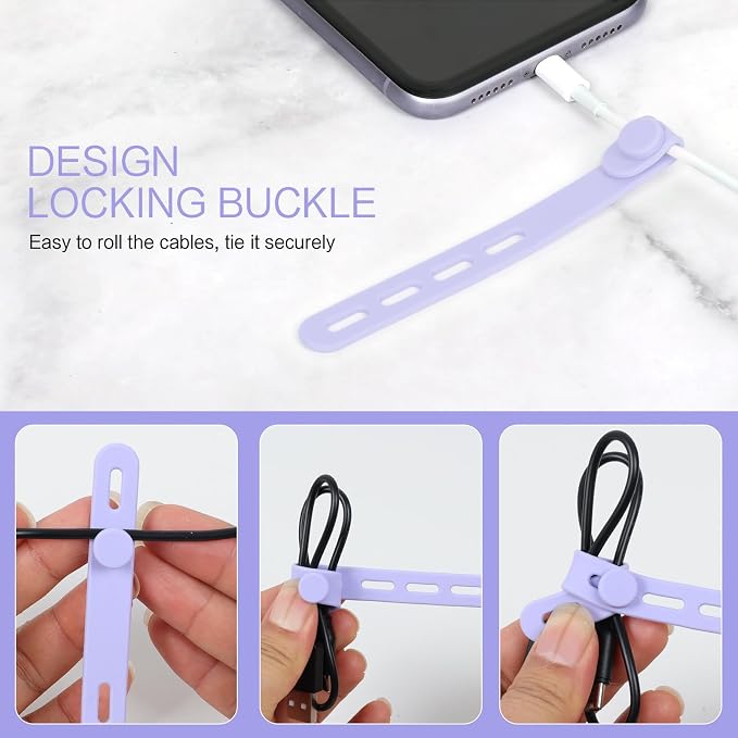Donruby 30Pcs Silicone Cable Ties - Image 5