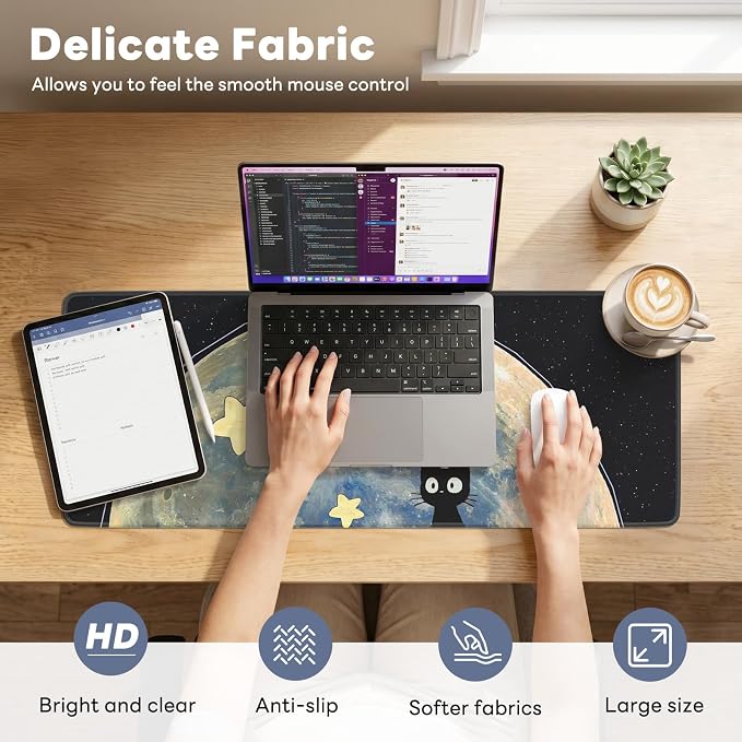 Desk Mat, Big Desk Pad, 31.5x11.8 Inches Extended Big Gaming Mouse Pad - Image 2