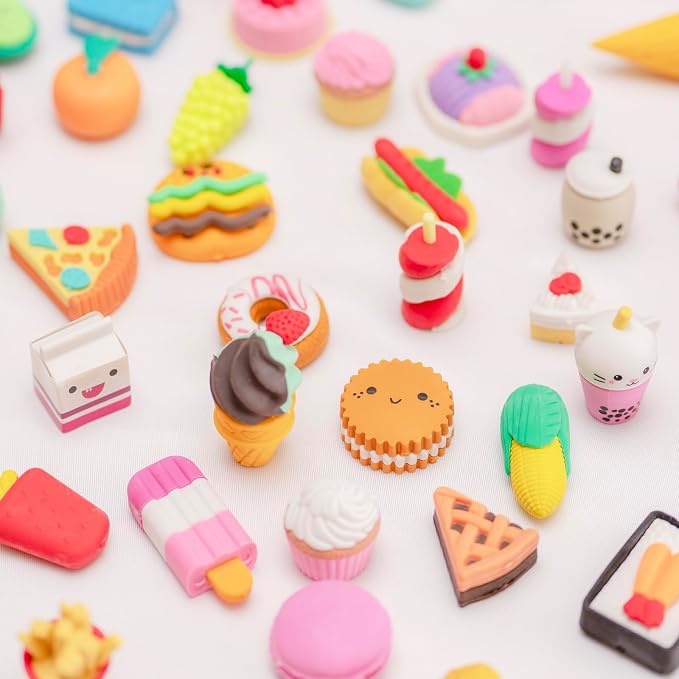56Pcs 3D Food Erasers for Kids, All are Food Styles, Random Desktop Pets Toys - Image 4