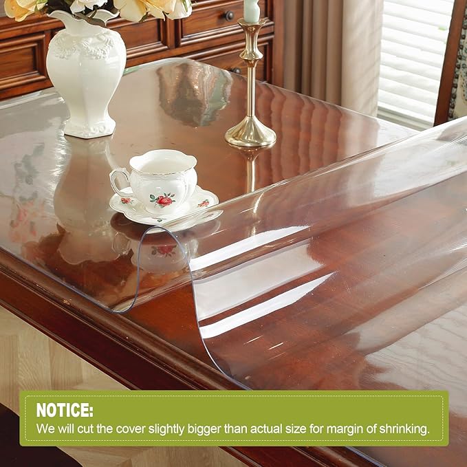 OstepDecor 28 x 60 Inch Clear Table Cover Protector, 2mm Thick Clear Plastic - Image 2