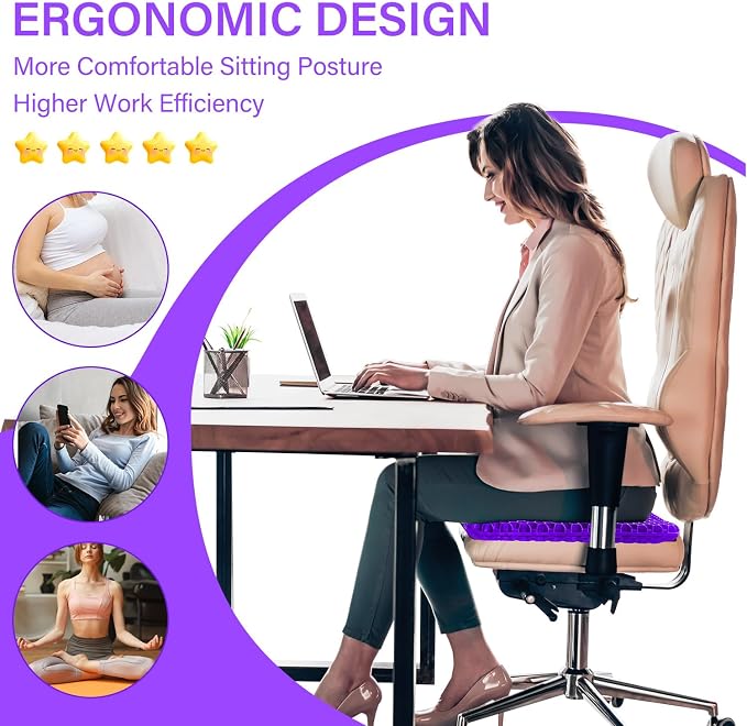 Large Gel Seat Cushion for Long Sitting - Image 9