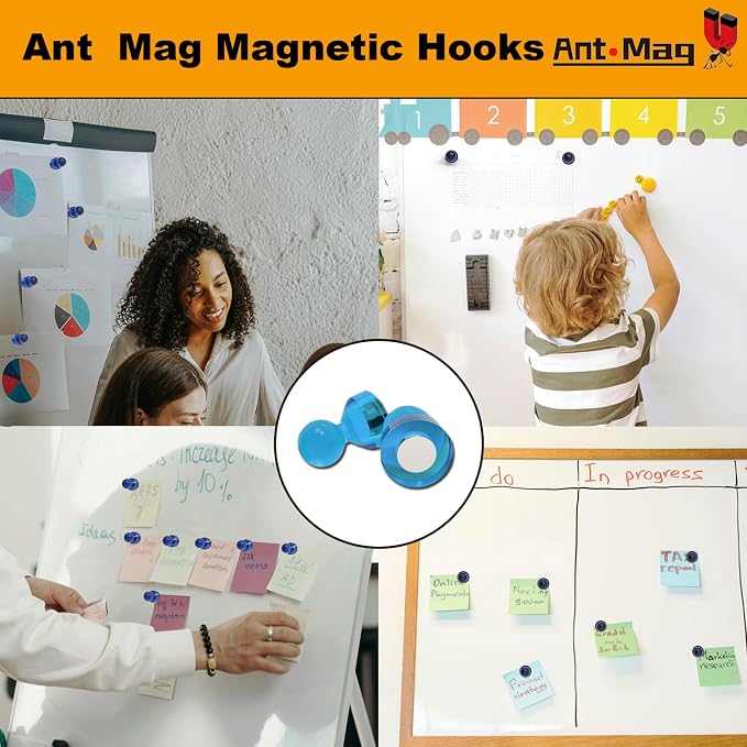 Ant Mag Magnetic Push Pins 48pcs Strong Whtieboard Pins Magnets Perfect Use - Image 4
