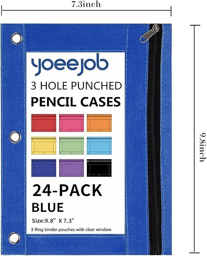 YoeeJob Binder Pouches for 3 Ring Binder, Pencil Pouch Pen Holder Case - Image 4