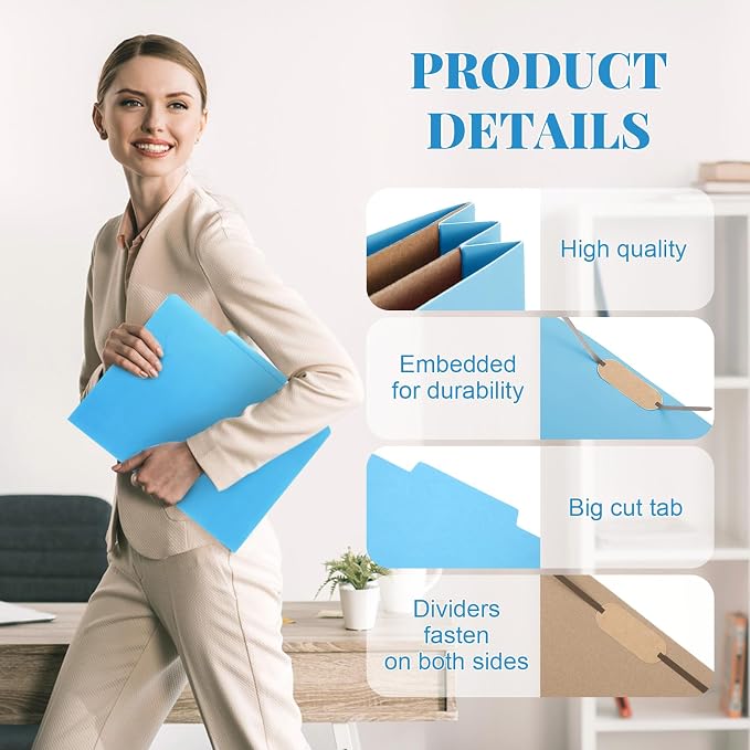 Skyygemm 24 Pcs Classification Folders Letter Size, 2 Pocket Dividers - Image 5