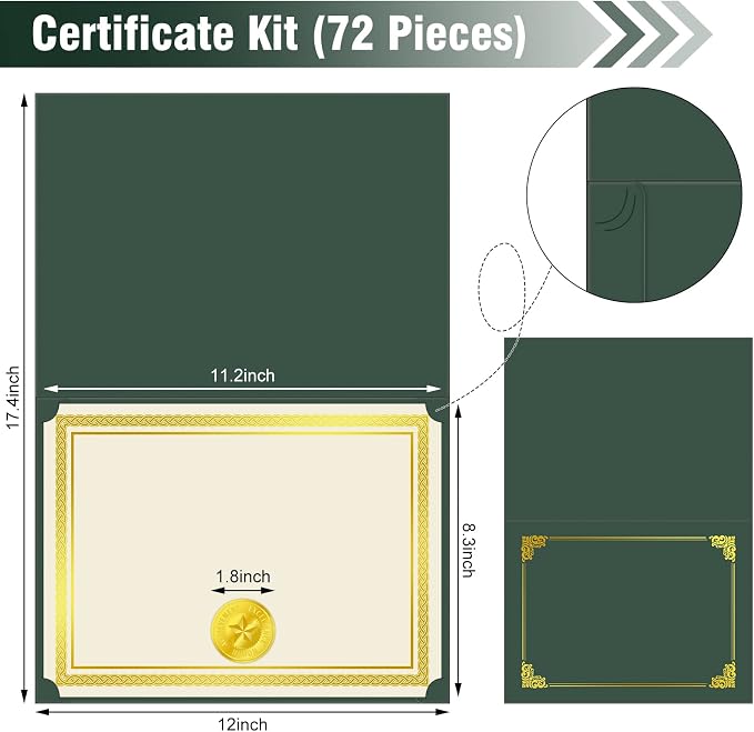 Epakh 72 Pcs Certificate Kit Includes 24 Certificate Holders and 24 Papers 24 - Image 3