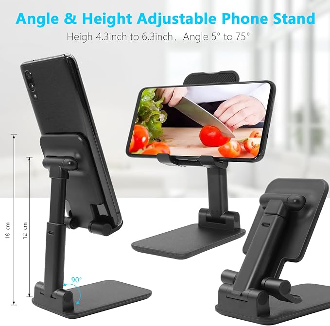 Cell Phone Stand for Desk, Angle & Height Adjustable Phone Holder, | Fully - Image 3