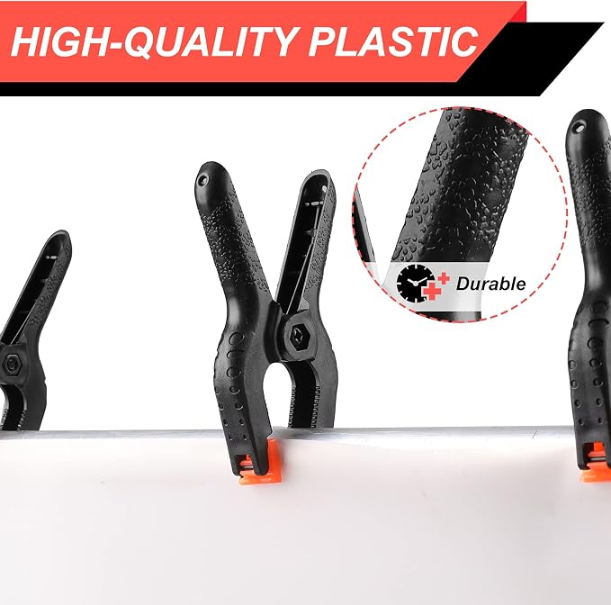 8 Pack Spring Clamps, 4.5inch Plastic Clips, Small Backdrop Clips, Clamps Heavy - Image 3