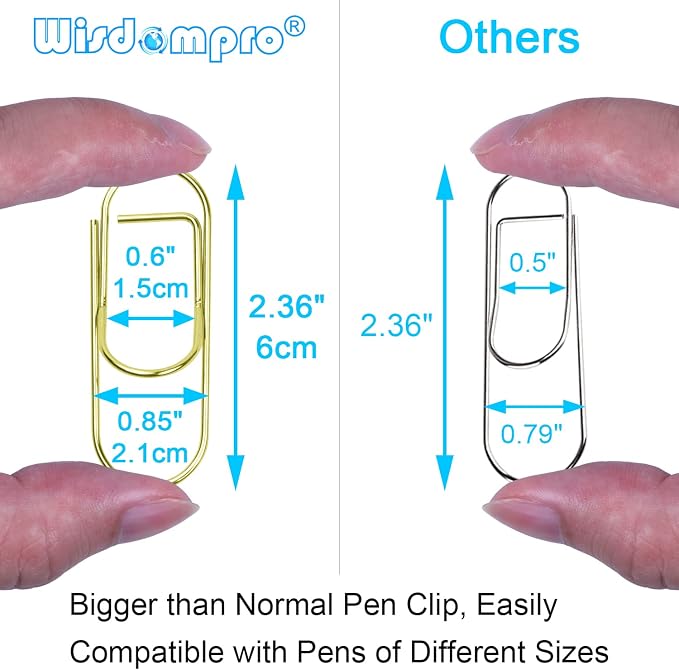 Wisdompro Pen Clip, 12 Pack Stainless Steel Pencil Clip Holder - Image 3