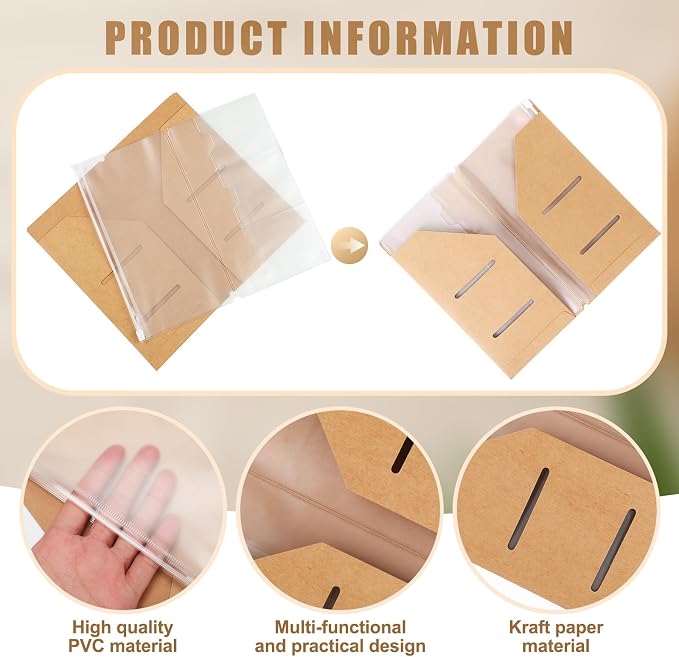 Travelers Journal Notebook Accessories Kit Include Travel Kraft File Folder - Image 3