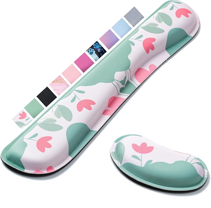 Hoewina Keyboard Wrist Rest, Ergonomic Wrist Rest, Superfine Fabric and Gel by Hoewina